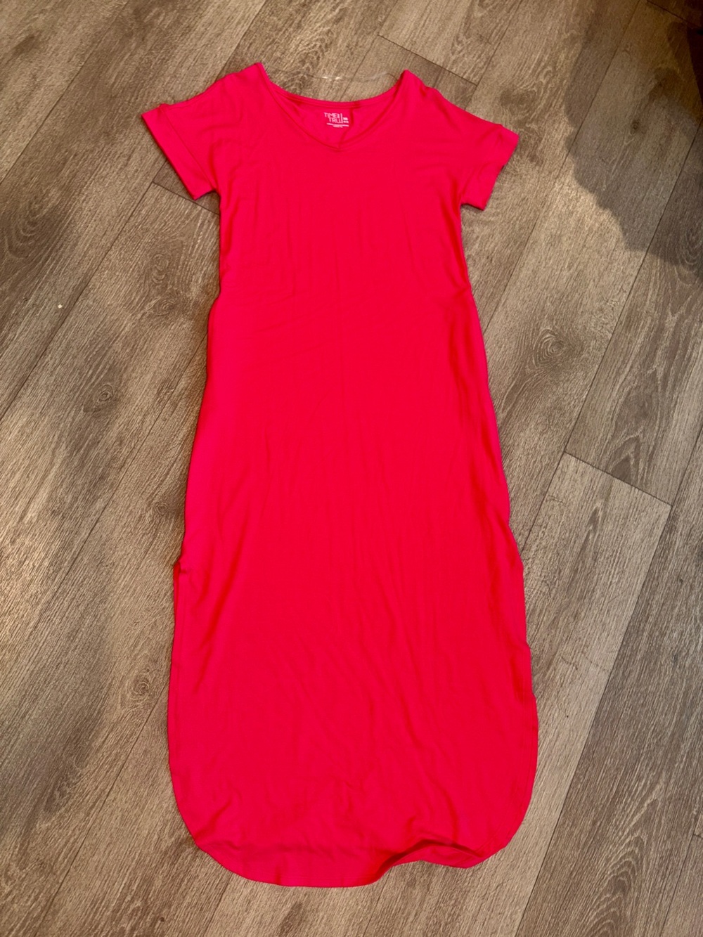 Time and Tru Hot Pink V-Neck Maxi Dress